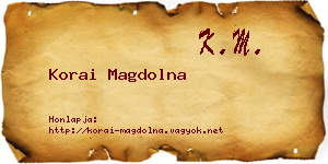 Korai Magdolna névjegykártya